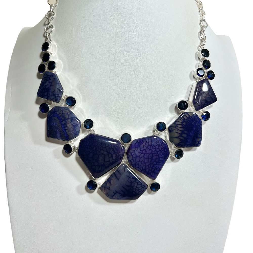 Solar Agate 925 Large Gemstone Necklace